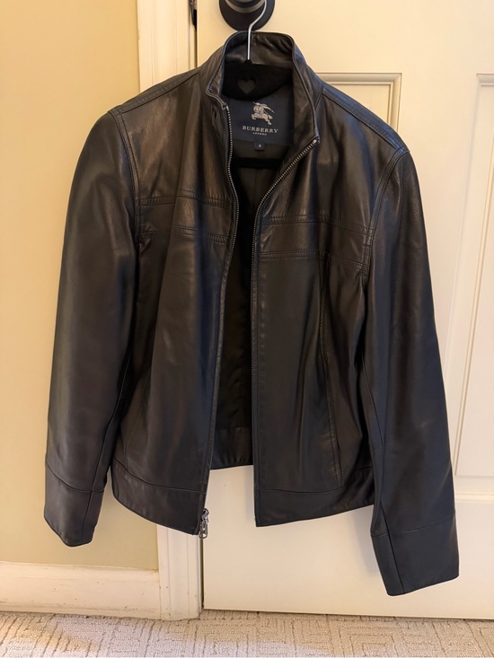 Burberry Jackets & Blazers - Burberry Black Leather Zip-Up Jacket